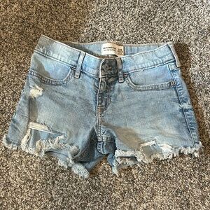 Denim Distressed Girls Shorts